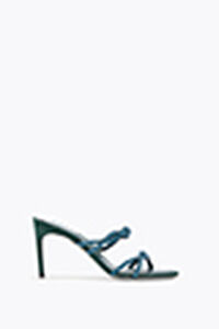 BRAID GREEN SATIN/METALLIC BLUE STRASS SANDAL