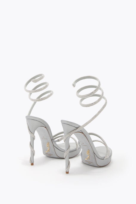 MARGOT PEARL GREY PLATFORM SANDAL 120