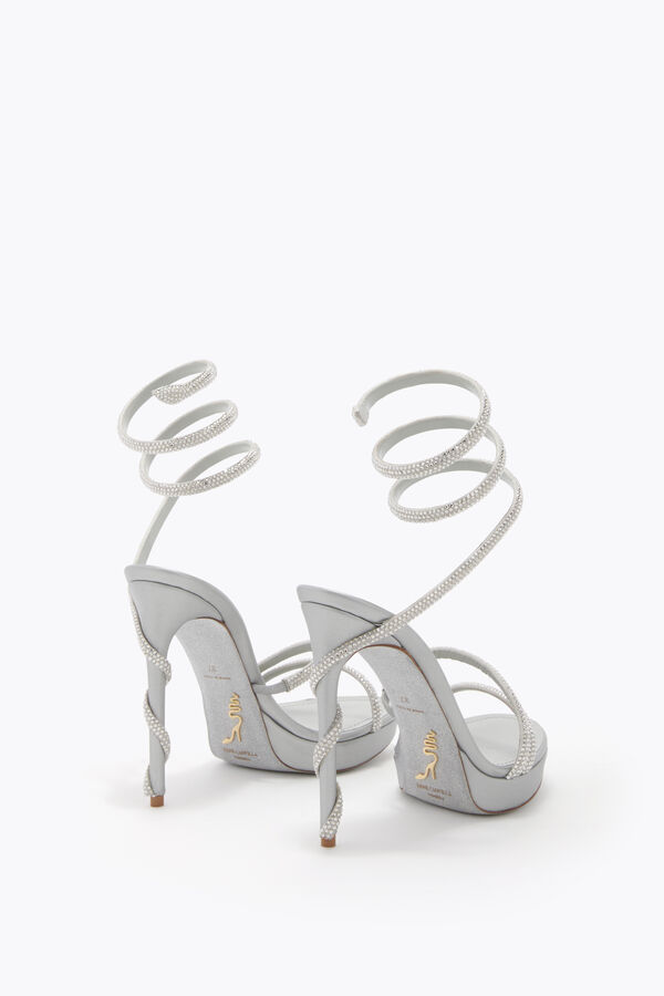 MARGOT PEARL GREY PLATFORM SANDAL 120