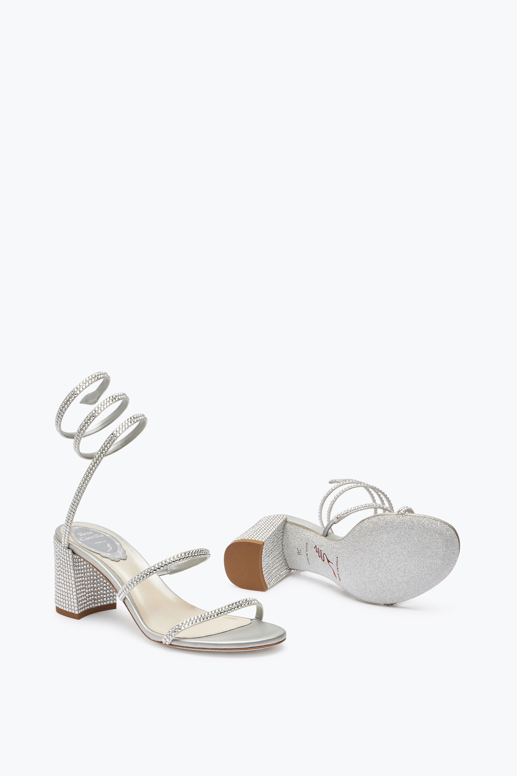 Jeweled Silver-Coloured Jewel Sandals Cleo | Rene Caovilla®