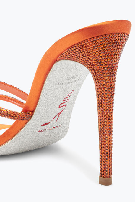 Irina Crystals Orange Mule 105