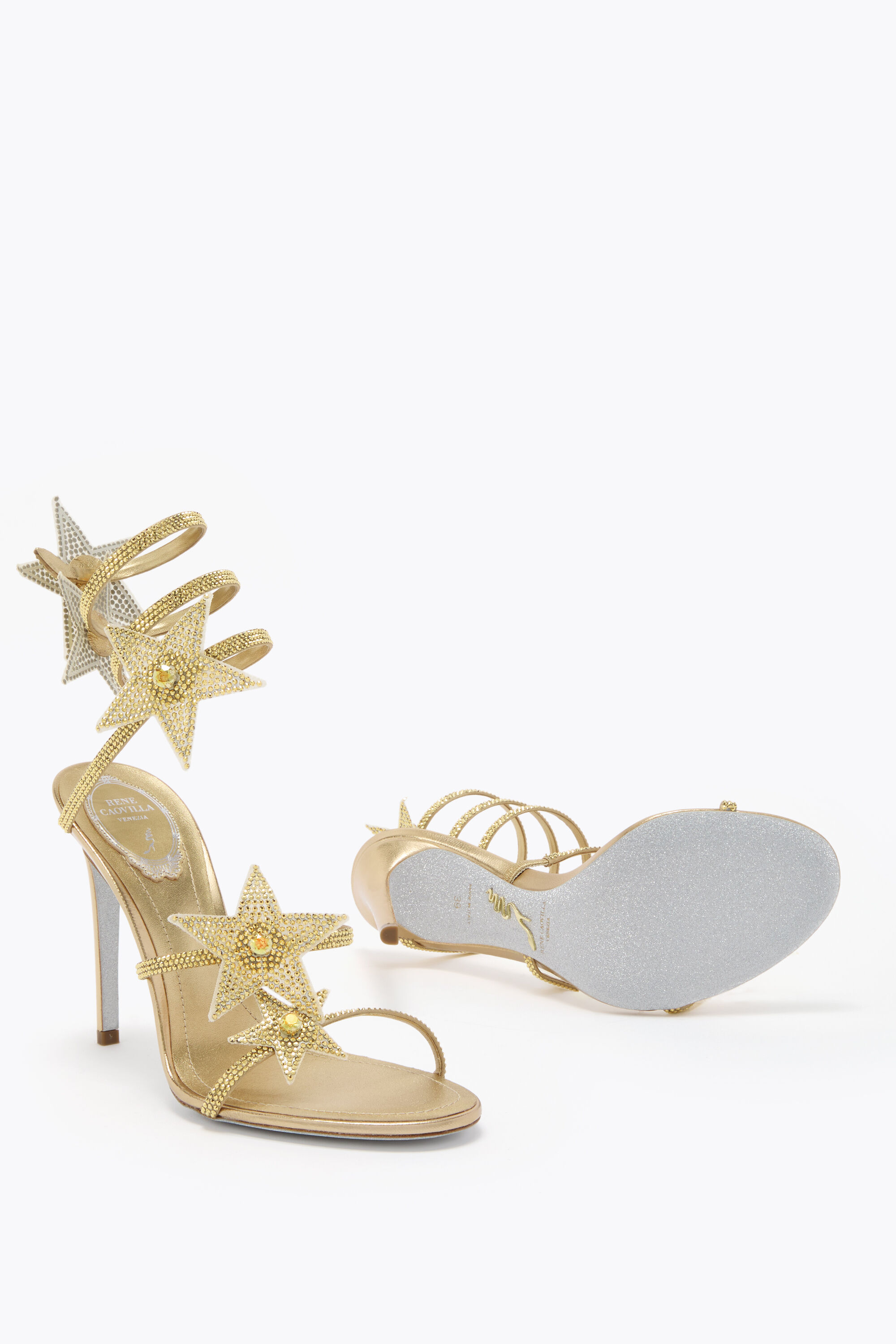 Jeweled sandals with crystals and gems | René Caovilla®