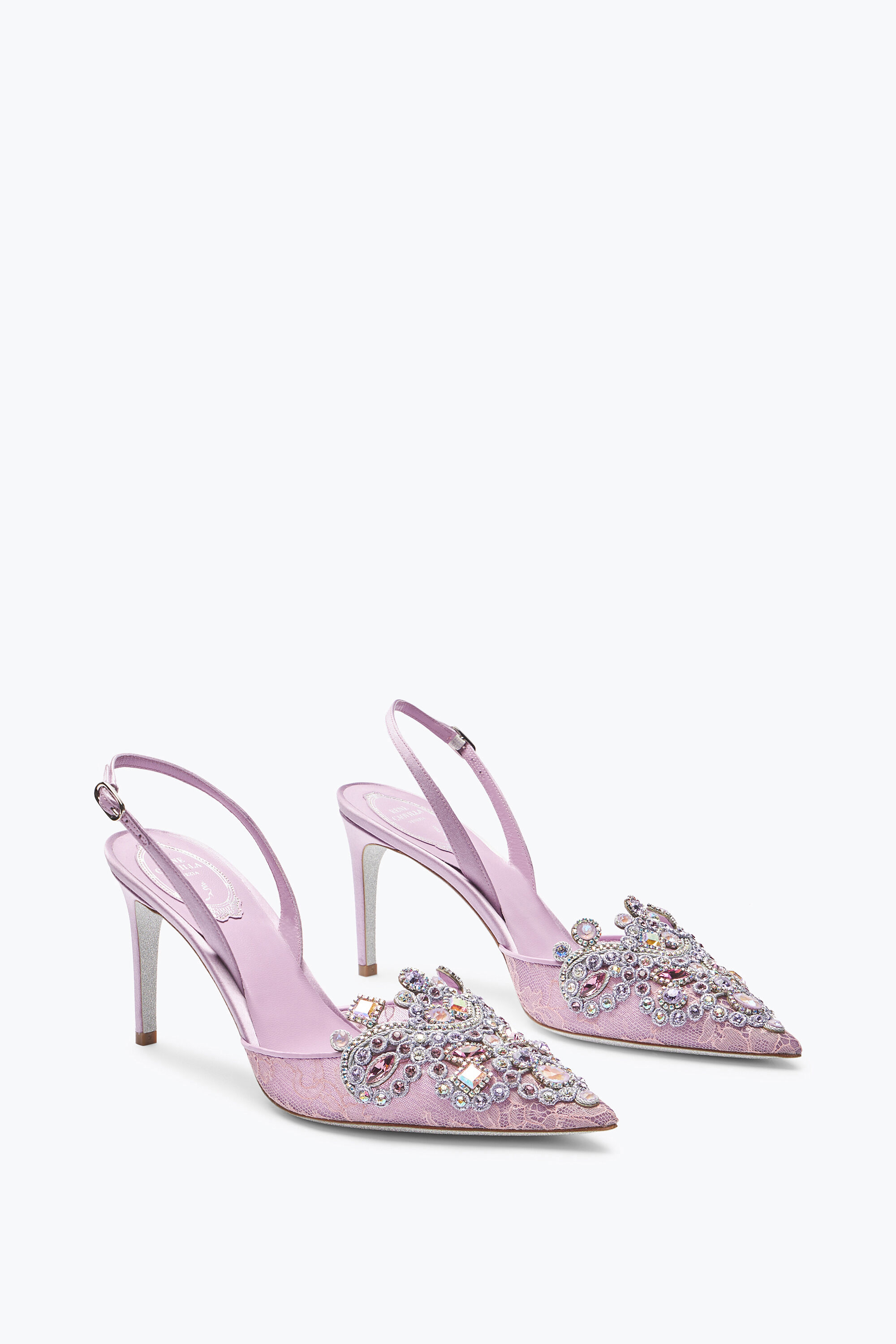 サンダル・ミュール CASADEI SUPER BLADE TIFFANY GLASS 80 SLINGBACK Jeweled BLOOM SLINGBACK 80 | Rene Caovilla®