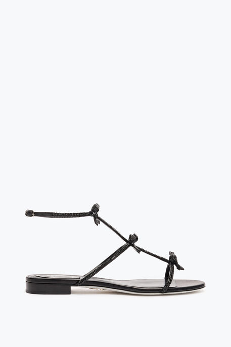 CATERINA BLACK FLAT SANDAL 10