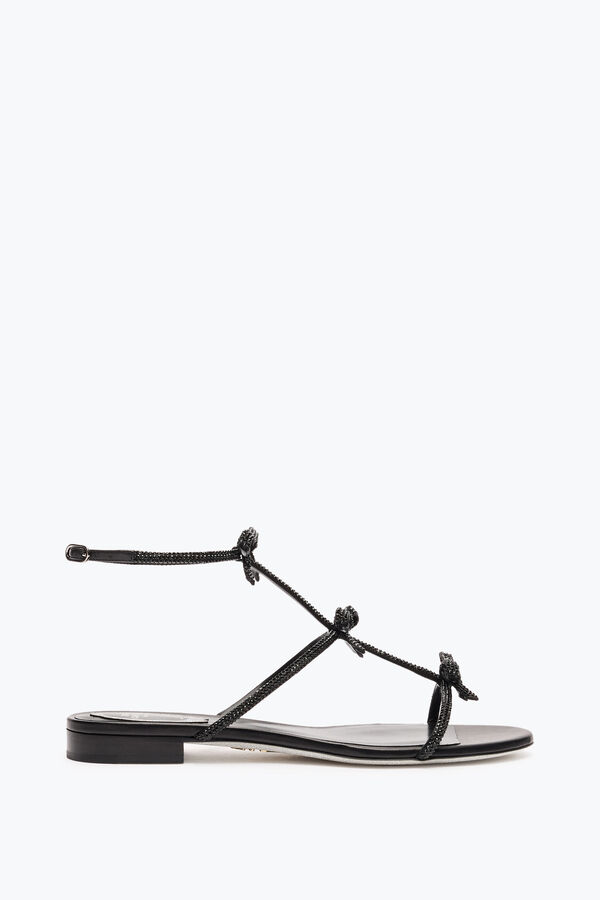 CATERINA BLACK FLAT SANDAL 10