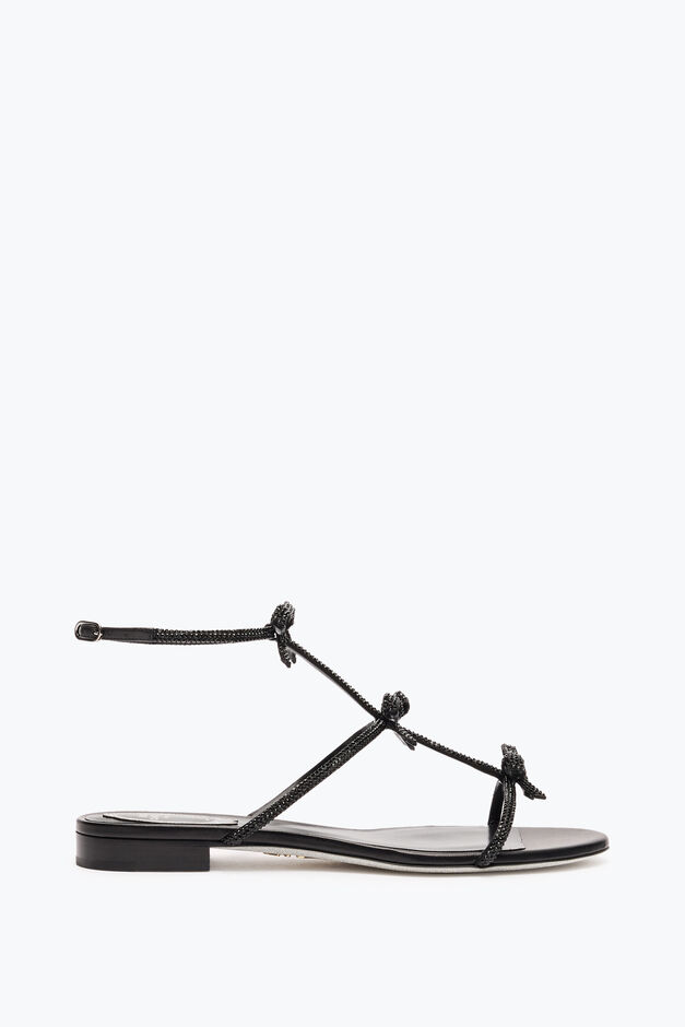 CATERINA BLACK FLAT SANDAL 10