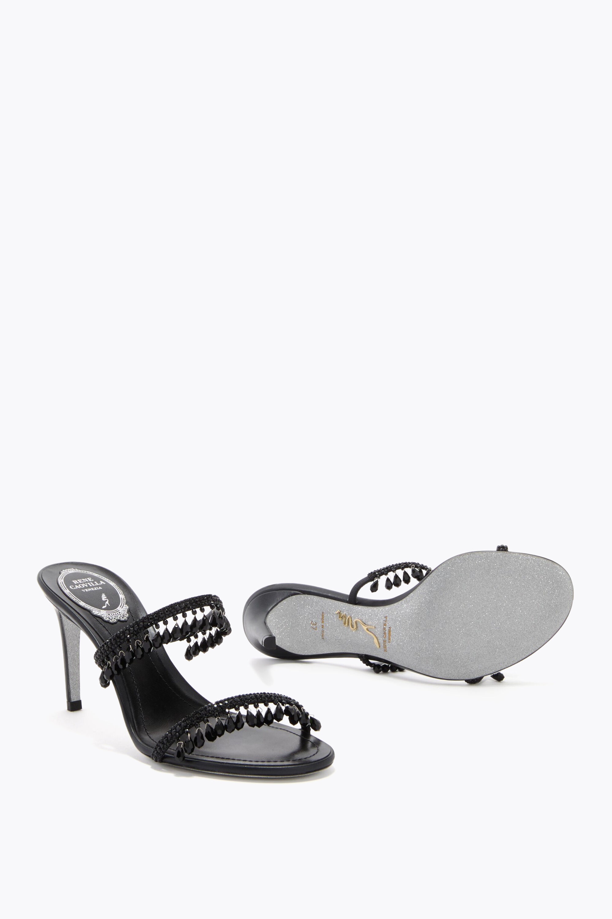 Jeweled CHANDELIER BLACK MULE 80 | Rene Caovilla®