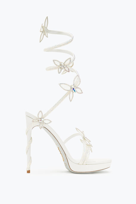 Margot Crystal White Platform Sandal 120 Sandals in White for Women ...