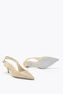 OLIVIA BEIGE SATIN/GOLDEN SHADOW STRASS SLINGBACK