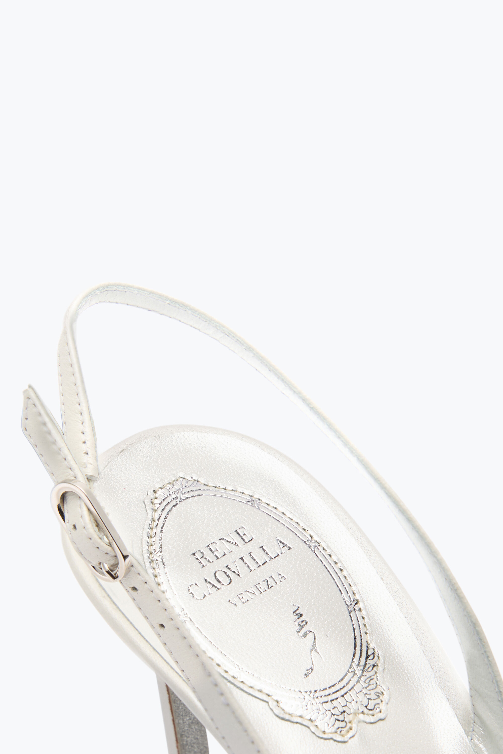 Jeweled BLOOM WHITE SLINGBACK 80 | Rene Caovilla®