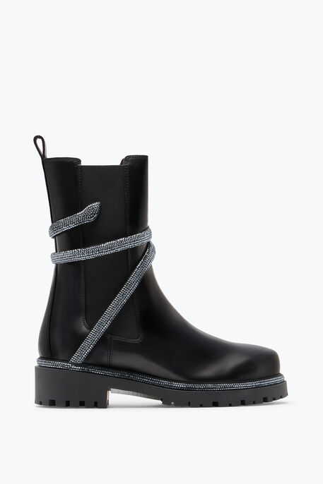 Cleo Black Biker Boot With Crystals 25