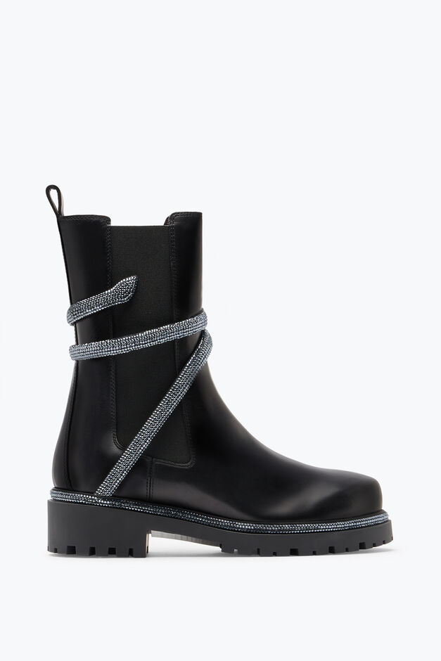 Cleo Black Biker Boot With Crystals 25