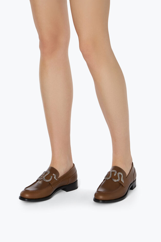 Morgana Brown Loafer With Silver Crystal 20 Morgana Brown Loafer With Silver Crystal 20