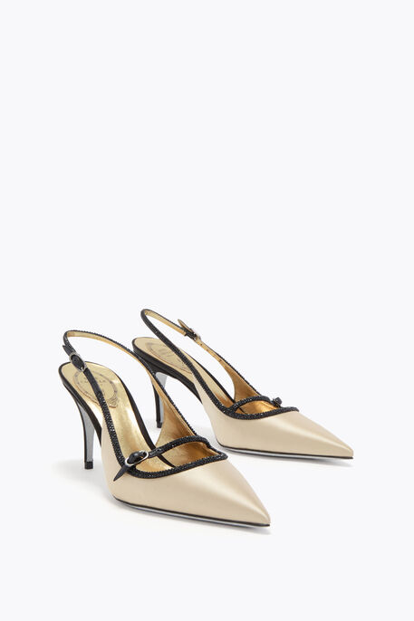 LILY BLACK AND CHAMPAGNE SLINGBACK 80