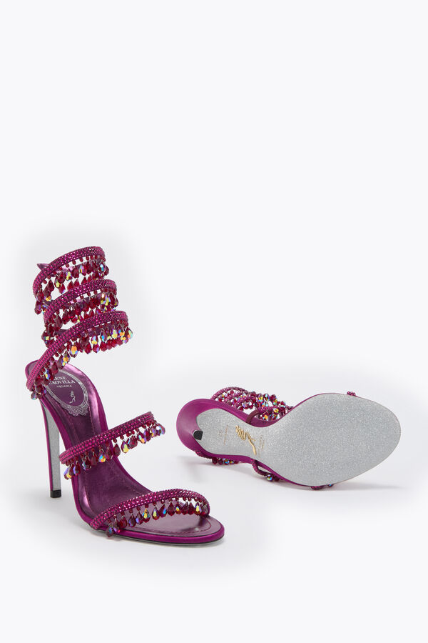 CHANDELIER PORPORA SATIN/RUBY STRASS SANDAL