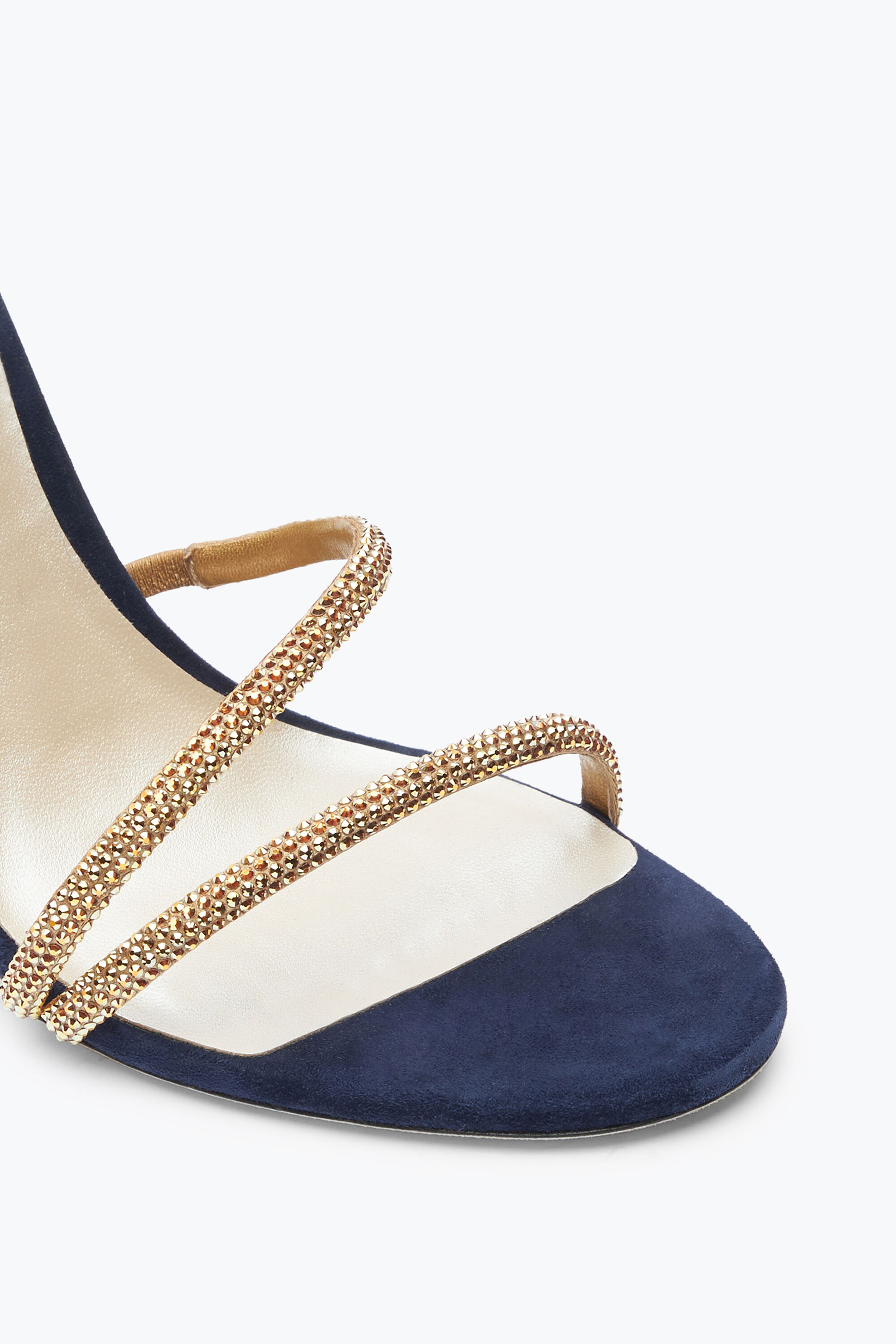 Jeweled Margot Crystal Blue-Gold Sandal 105 | Rene Caovilla®
