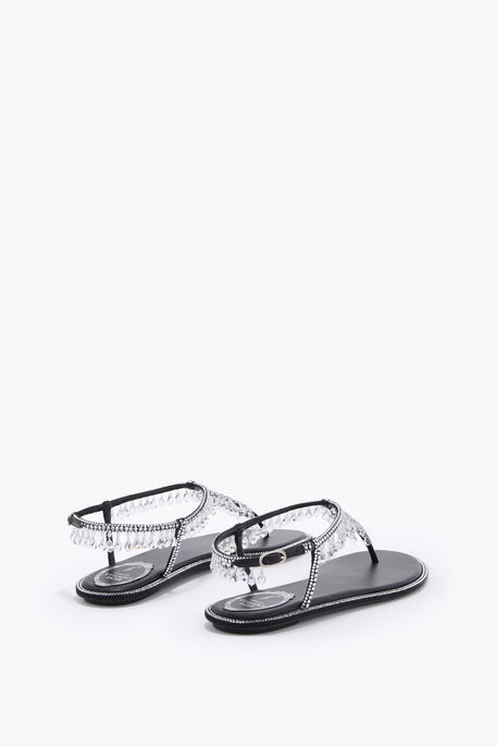 CHANDELIER BLACK THONG SANDAL 10