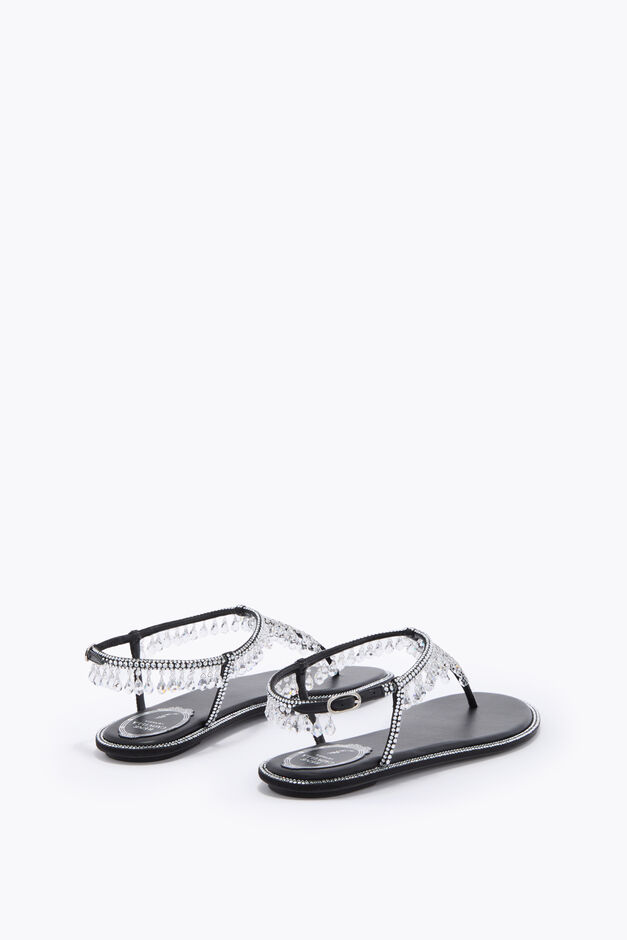CHANDELIER BLACK THONG SANDAL 10