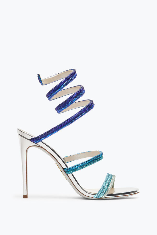 Cleo Silver Sandal With Blue Degrad&eacute; Crystals 105