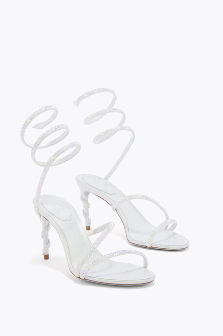 MARGOT IVORY SATIN-LAMB/C.TRANMISSION STRA SANDAL