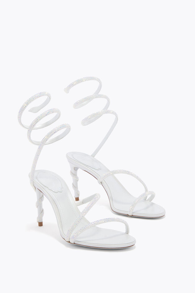 MARGOT IVORY SATIN-LAMB/C.TRANMISSION STRA SANDAL