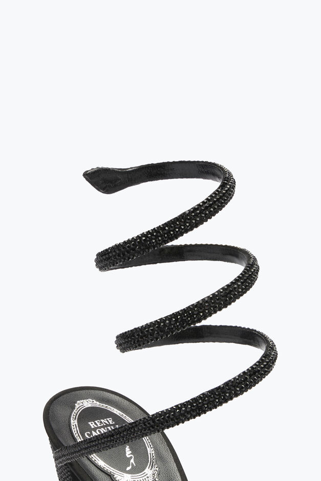 Cleo Crystal Black Platform Sandal