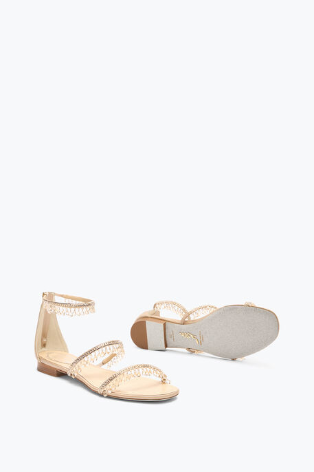 CHANDELIER NUDE FLAT SANDAL 10