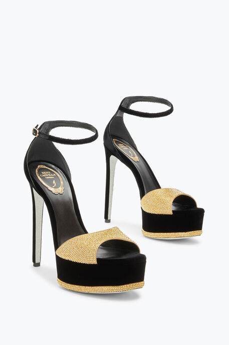Anastasia Black And Gold Sandal 130