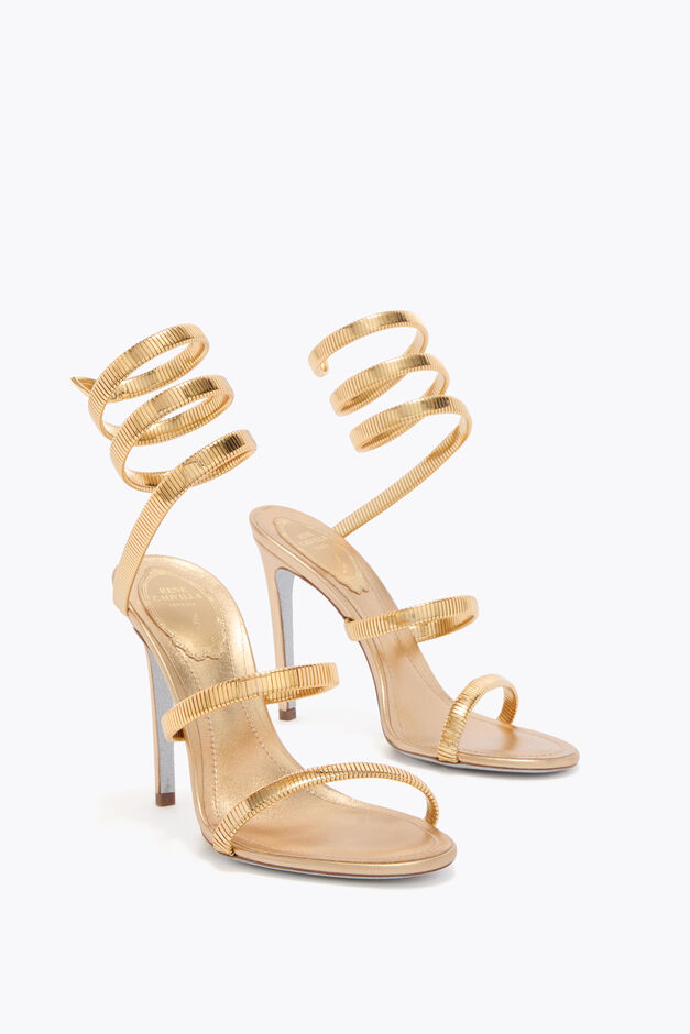 GOLD LAMB/GOLD METAL SNAKE SANDAL