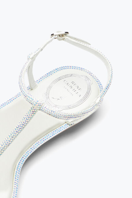 DIANA WHITE SANDAL WITH CRYSTALS 10 DIANA WHITE SANDAL WITH CRYSTALS 10