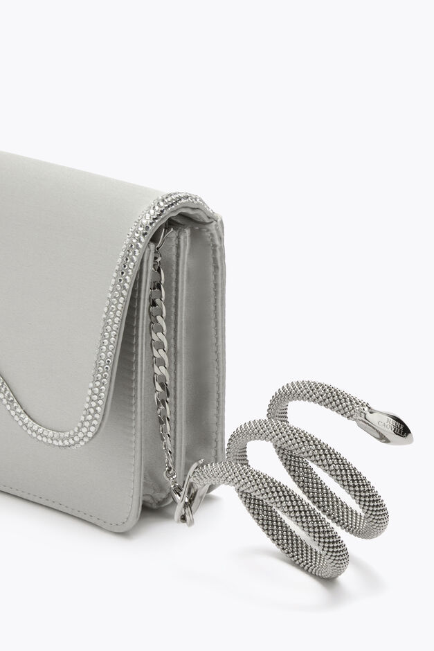 BORSE GREY SATIN/C.SILVER SHADE STRASS - CAOVILLA BAGS