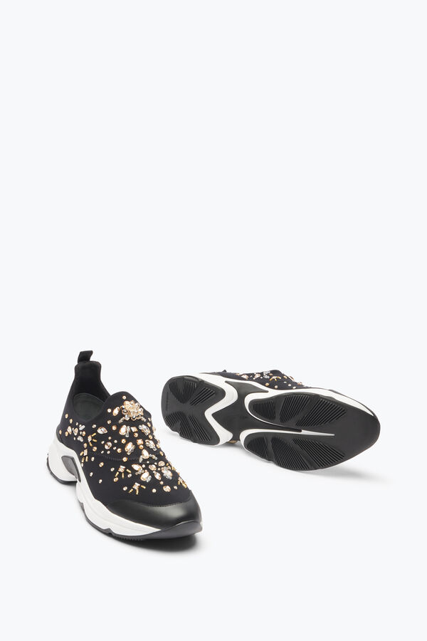 Olympia Black And All-Over Rhinestone Sneaker 20