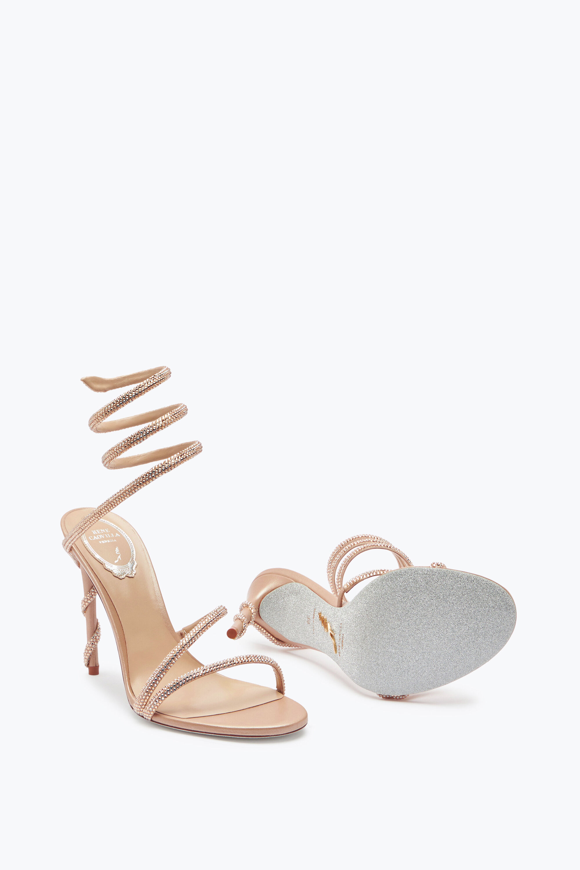 Jeweled MARGOT CRYSTAL BLUSH SANDAL 105 | Rene Caovilla®