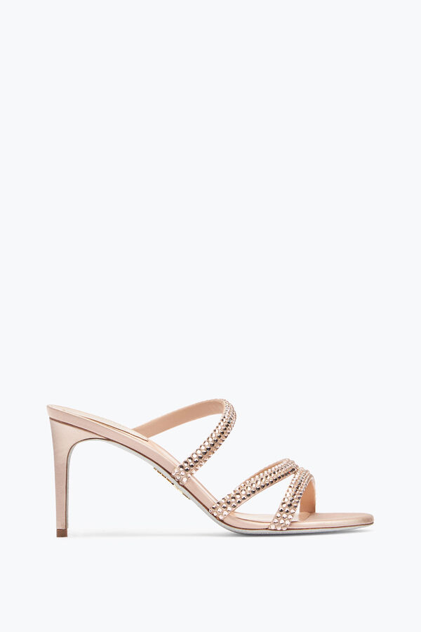 Lisa Nude Slider Sandal With Crystals 80