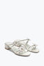 Floriane Silver Slider Sandal With Flowers 40