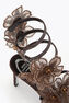 FLORIANE DARK BROWN SATIN/JET SILVER FLARE S SANDAL