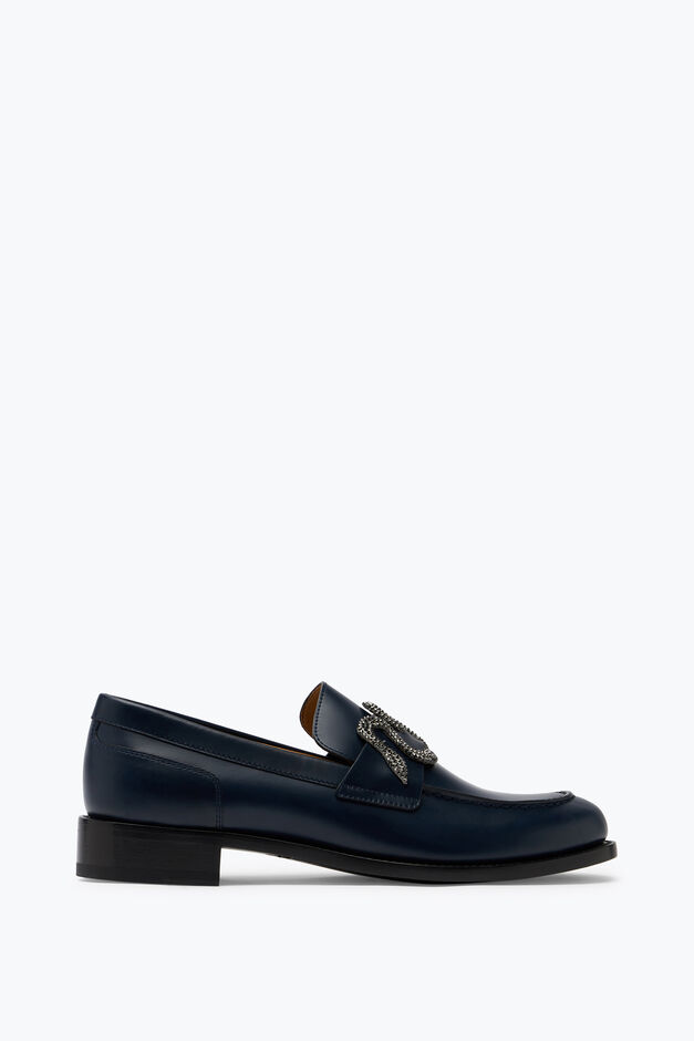 Morgana Blue Loafer With Black Matte Crystal 20 Morgana Blue Loafer With Black Matte Crystal 20