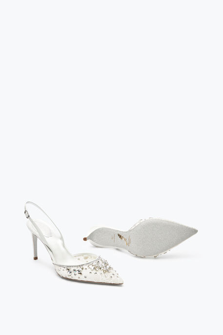 Hina Crystal White Sling-Back 80 Hina Crystal White Sling-Back 80