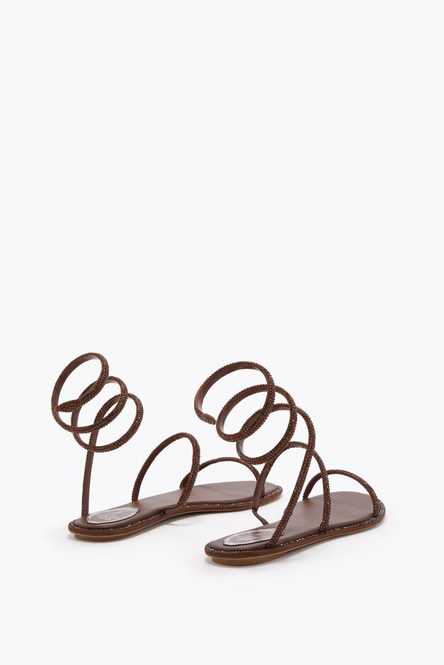 CLEO BROWN FLAT SANDAL 10