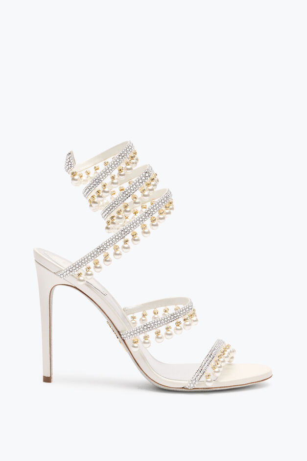 CHANDELIER IVORY SANDAL WITH PEARLS 105 CHANDELIER IVORY SANDAL WITH PEARLS 105