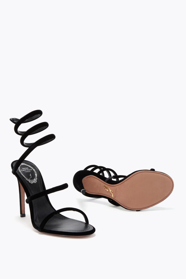 CLEO BLACK VELVET SANDAL