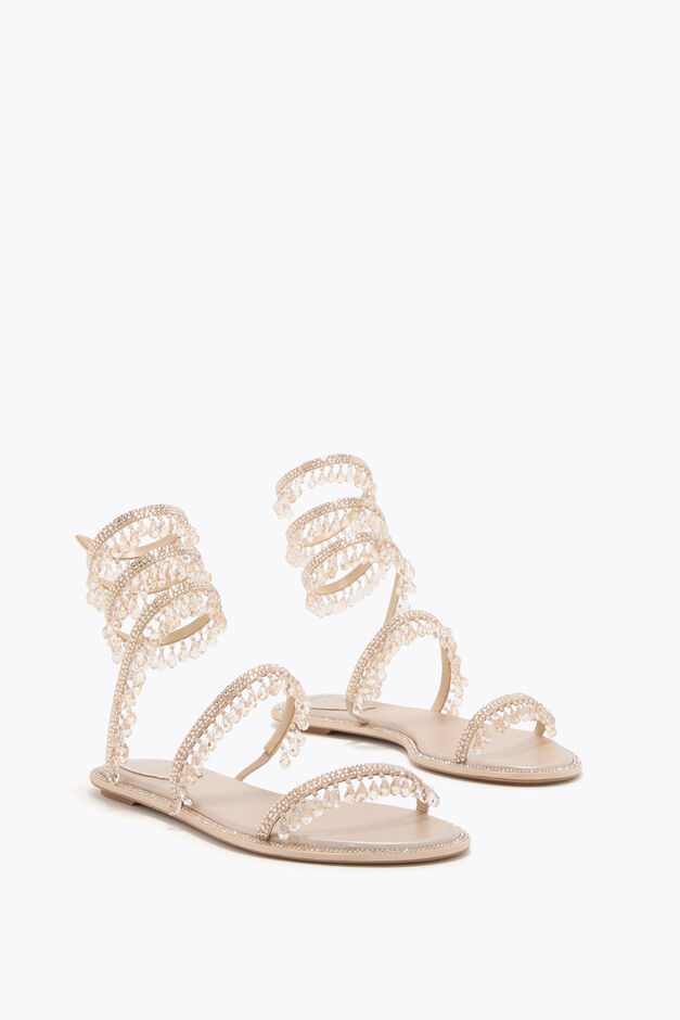 CHANDELIER GOLD FLAT SANDAL 10