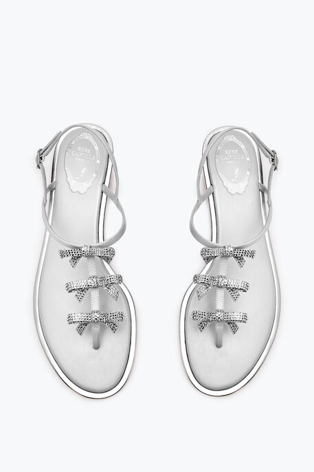 Caterina Silver Thong Sandal 10