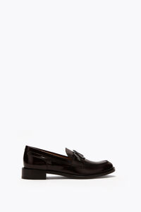 MORGANA DARK BROWN LOAFER WITH CRYSTALS 20