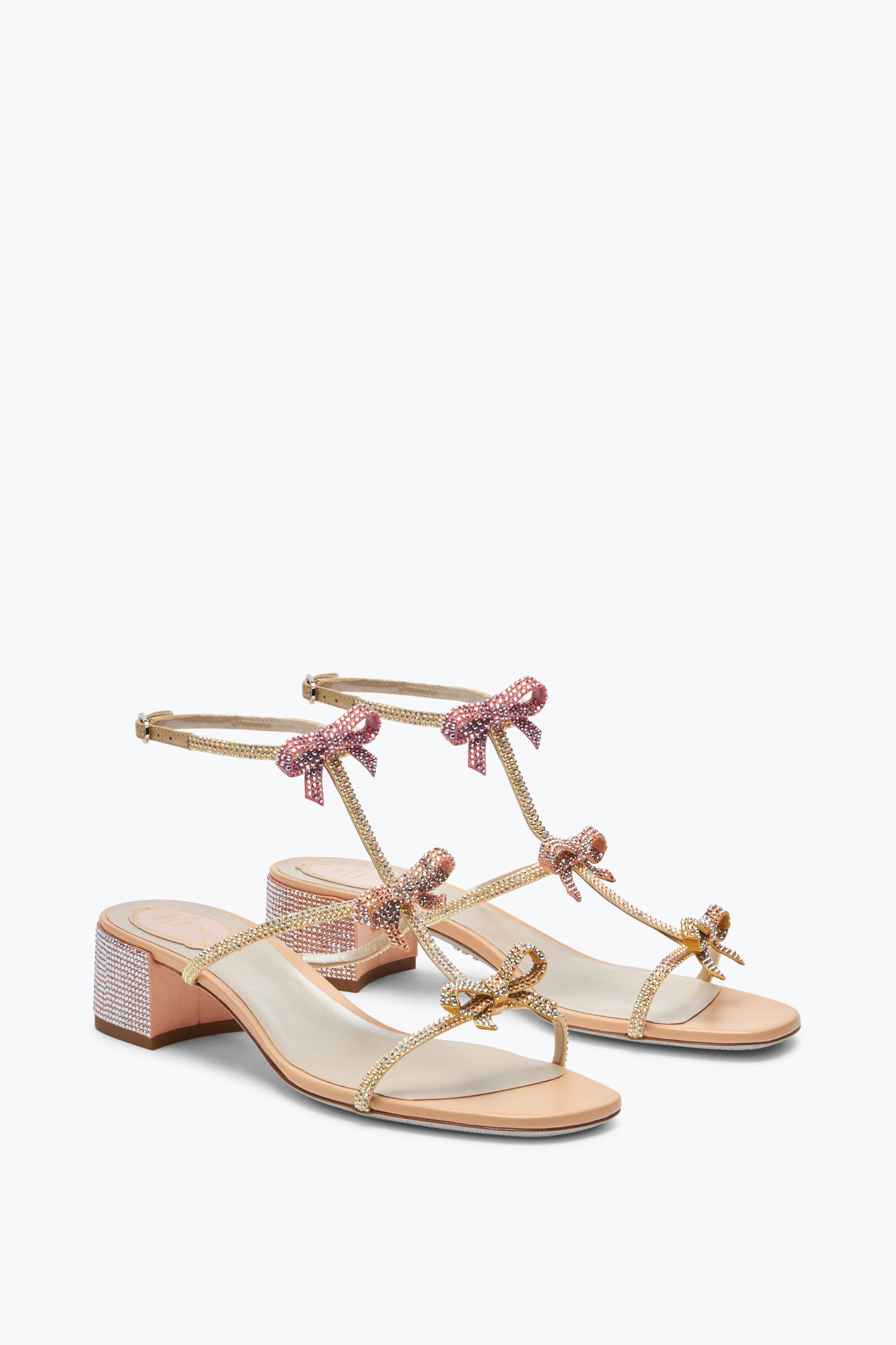 Jeweled Caterina Peach Sandal 35 | Rene Caovilla®
