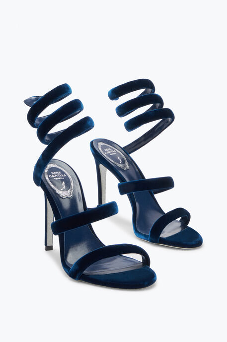 Cleo Navy Velvet Sandal 105