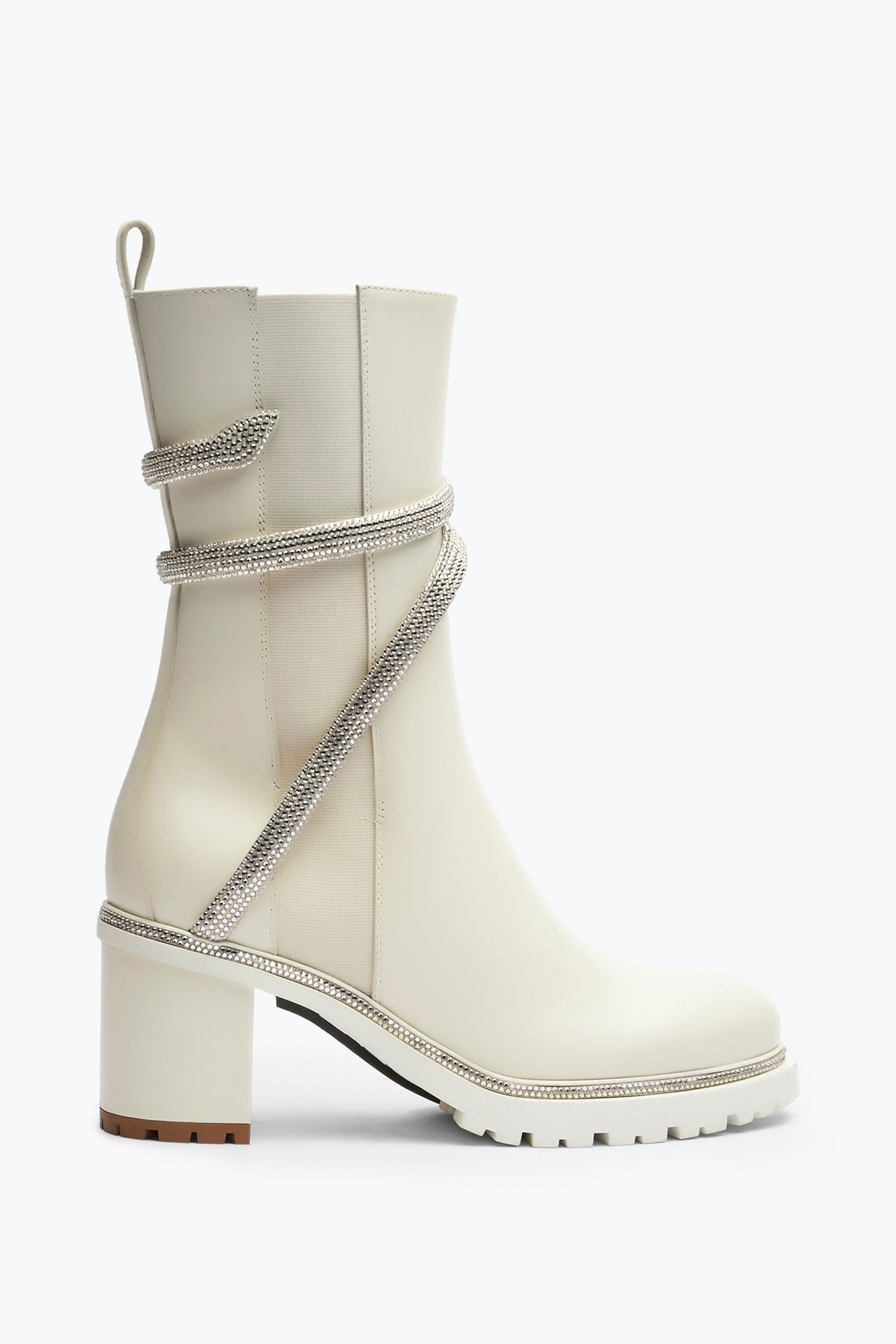 Jeweled Cleo Crystal Ivory Bootie 60 | Rene Caovilla®