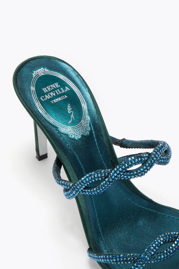 BRAID GREEN SATIN/METALLIC BLUE STRASS SANDAL