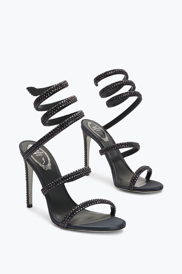 Cleo Dark Grey Sandal With Crystals 105