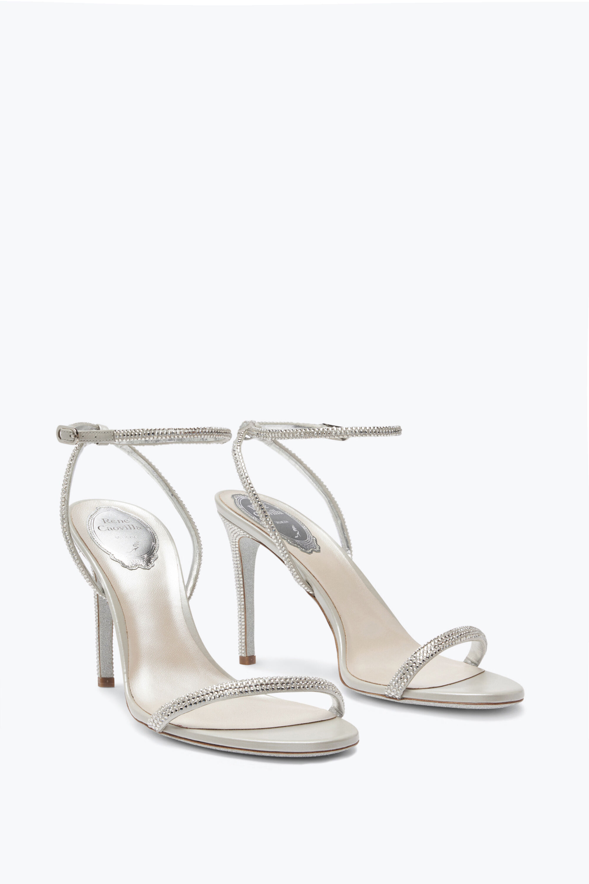 サンダル・ミュール RENE CAOVILLA SILVER SANDALS Jeweled Ellabrita Crystal Silver Sandal 80 | Rene Caovilla®